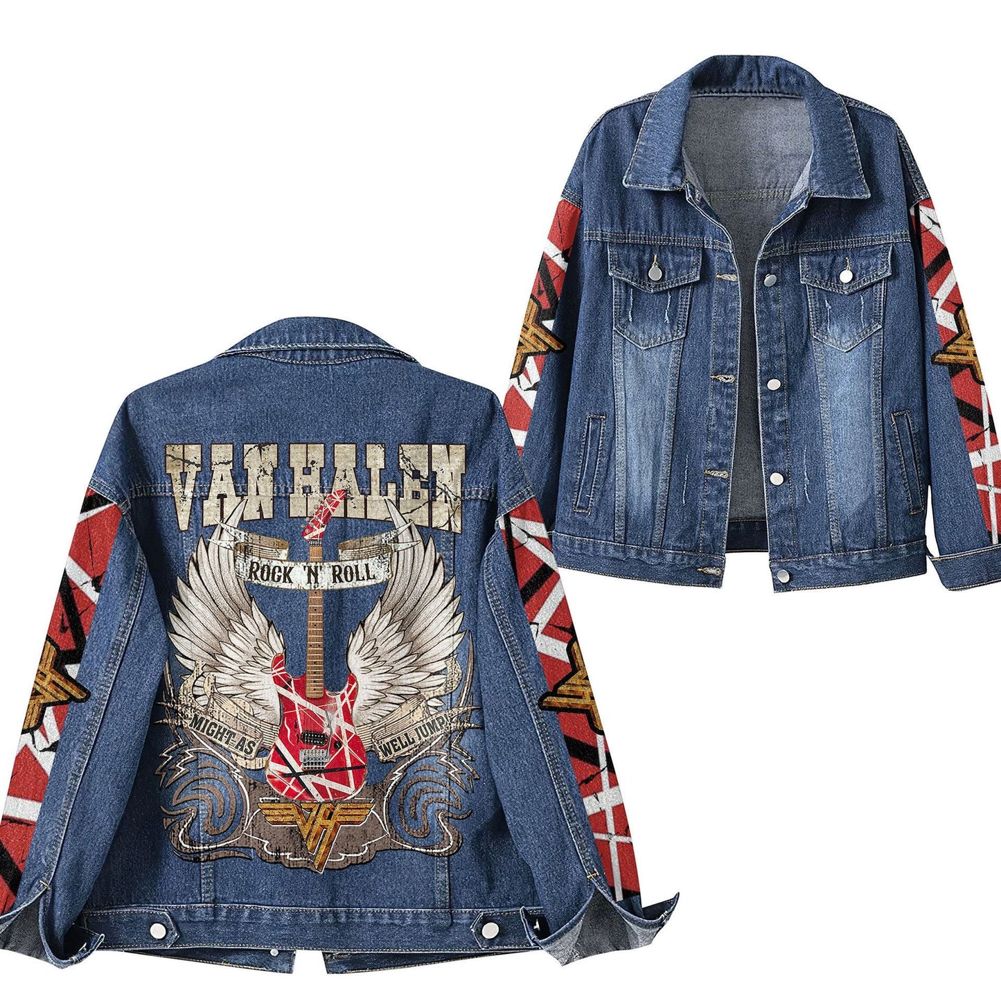PREMIUM VAN HALEN UNISEX DENIM JACKET - MAKE THE PERFECT GIFT