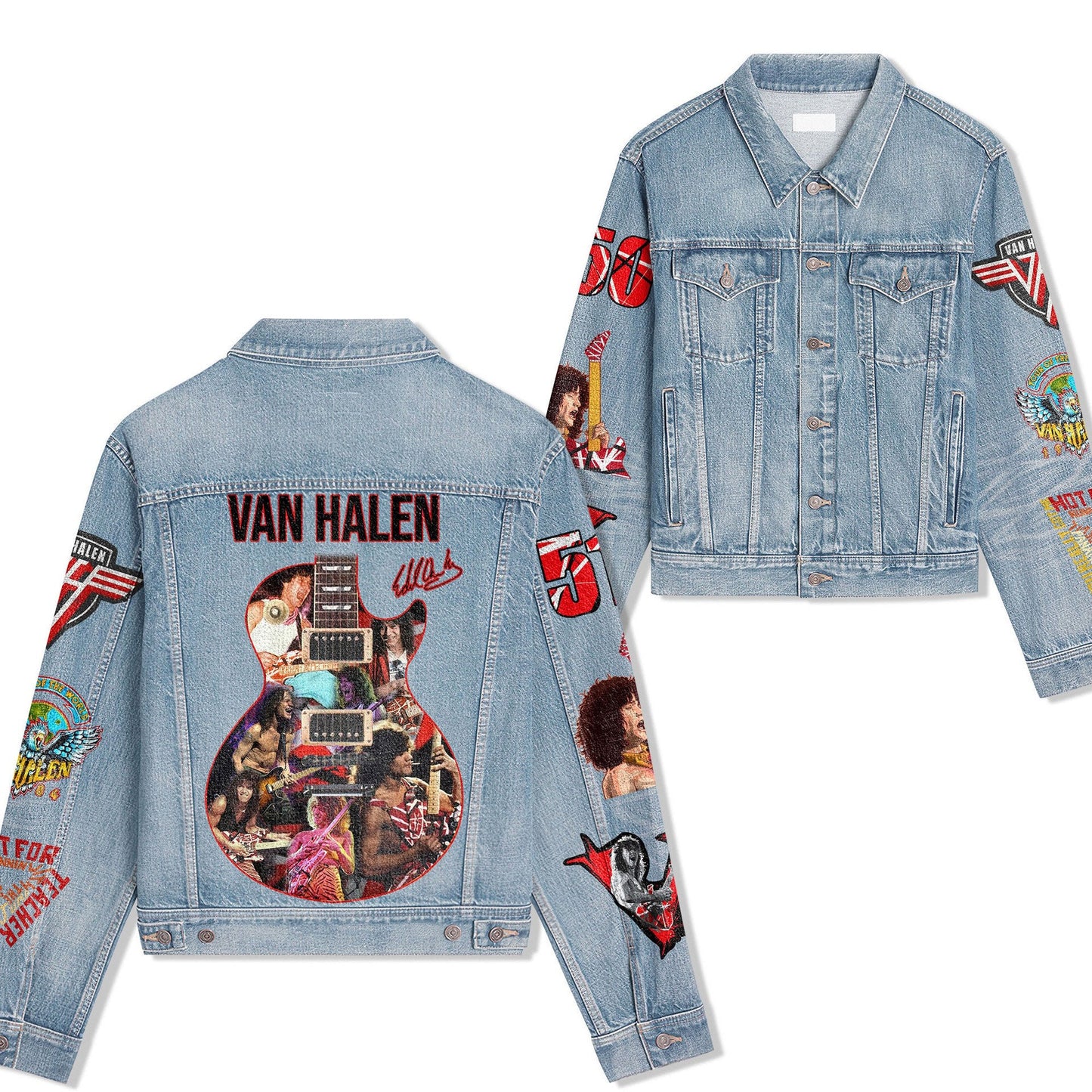 PREMIUM VAN HALEN UNISEX DENIM JACKET - MAKE THE PERFECT GIFT