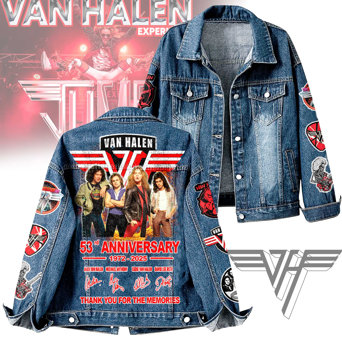 PREMIUM VAN HALEN UNISEX DENIM JACKET - MAKE THE PERFECT GIFT