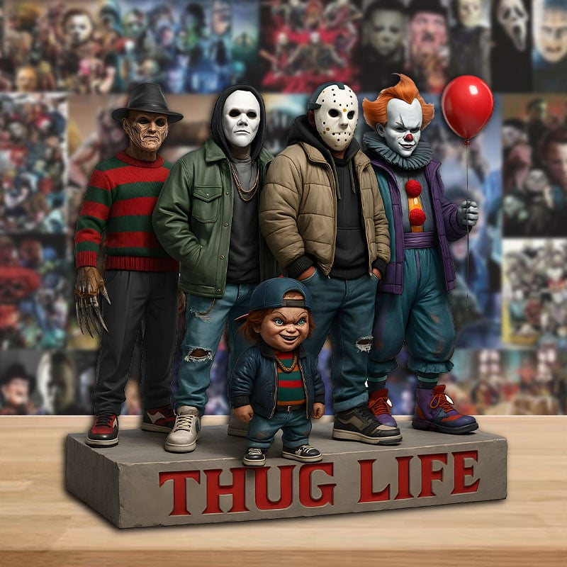 THUG LIFE HORROR MOVIE CHARACTERS ACRYLIC BLOCK - HALLOWEEN GIFT FOR FANS