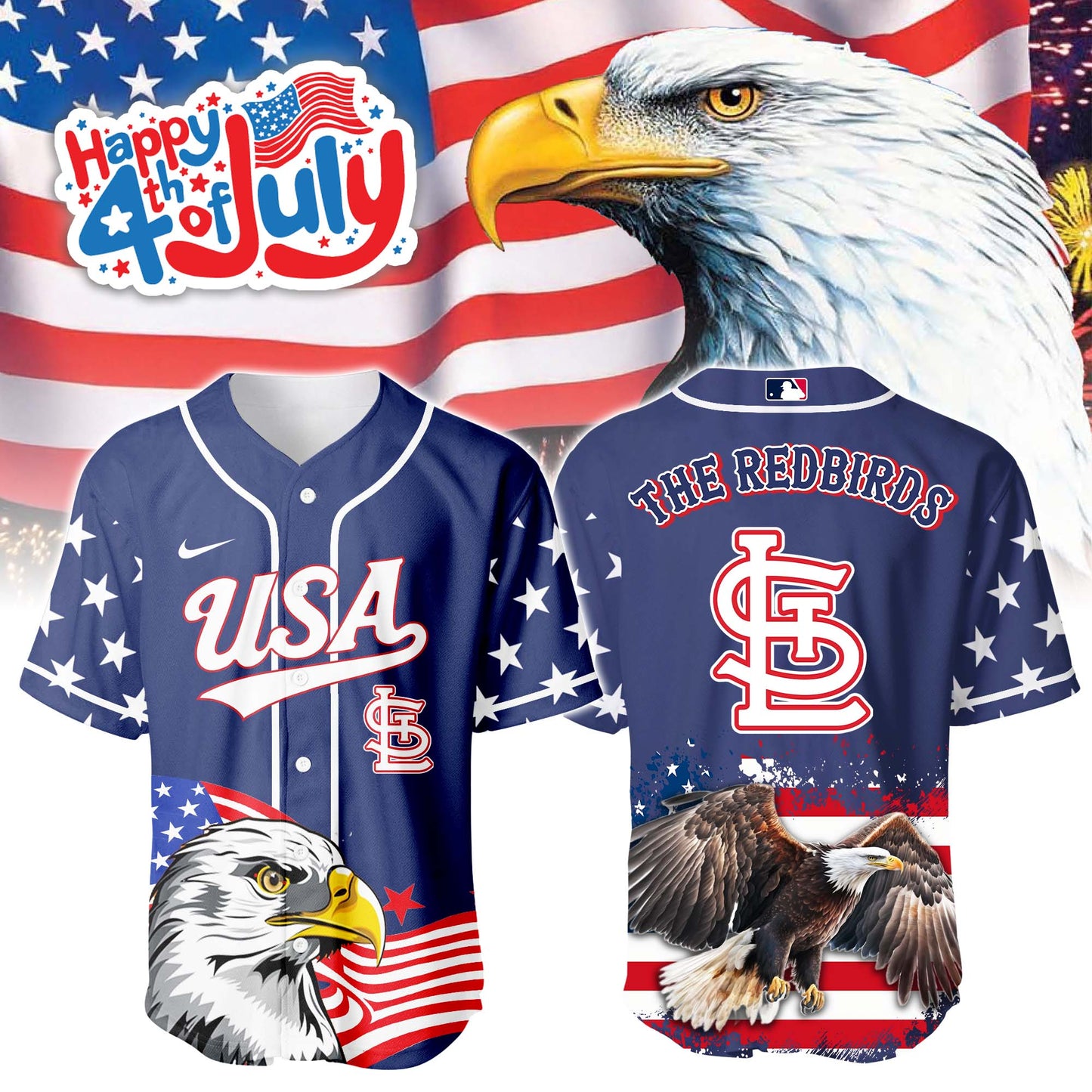 St. Louis Cardinals Independence Day Baseball Jersey