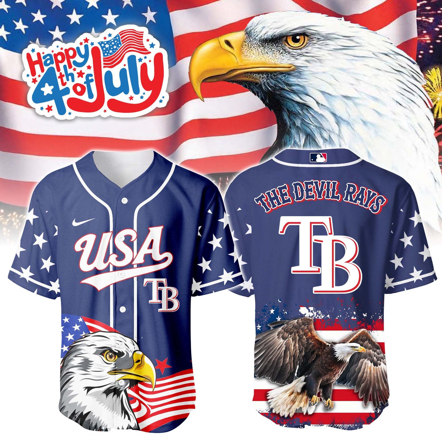 Tampa Bay Rays Independence Day Baseball Jersey