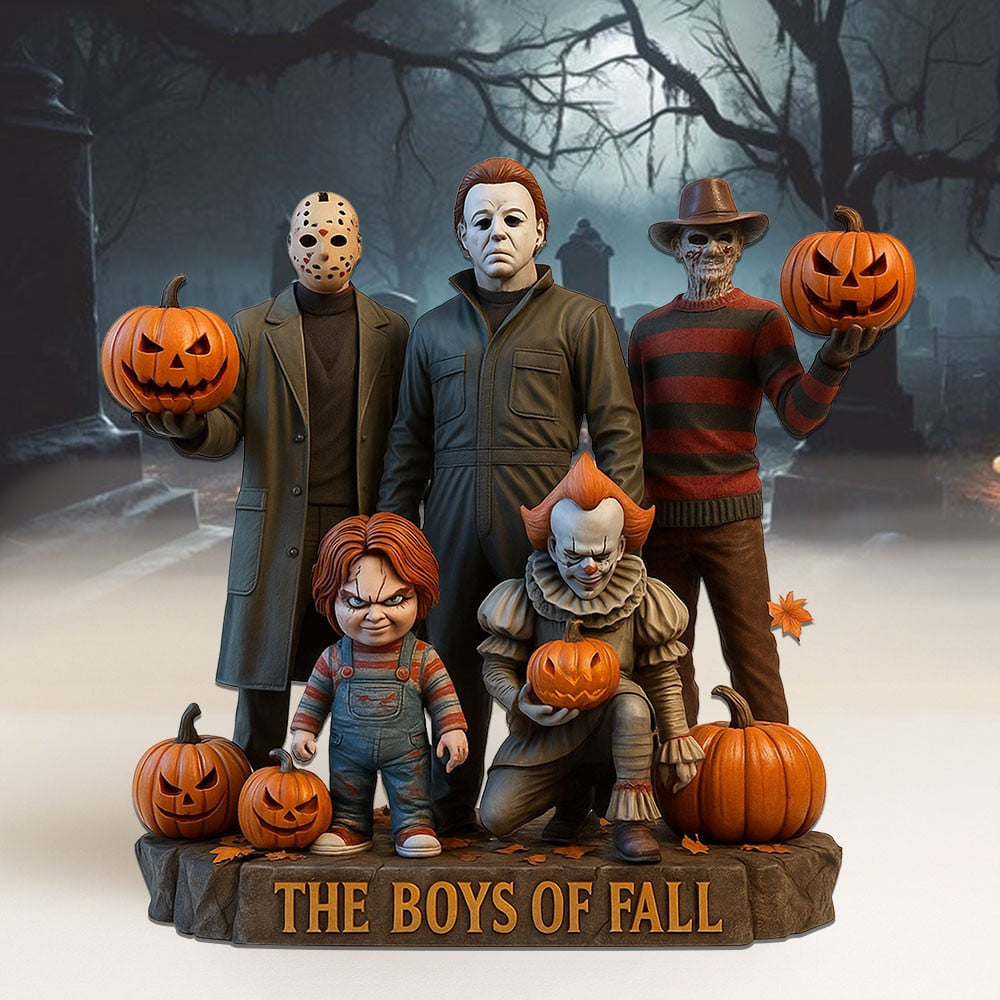THE BOYS OF FALL HORROR CHARACTERS ACRYLIC BLOCK PLAQUE - PERSONALIZED GIFT FOR FANS