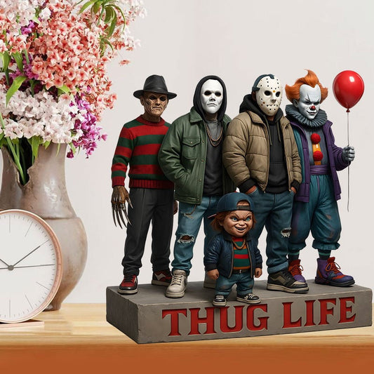 THUG LIFE HORROR MOVIE CHARACTERS ACRYLIC BLOCK - HALLOWEEN GIFT FOR FANS