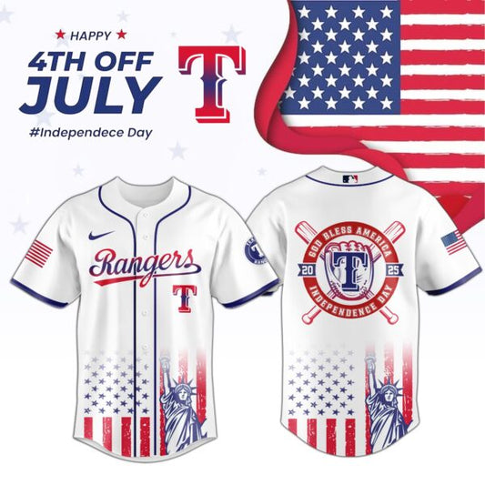 Texas Rangers Independence Day Baseball Jersey
