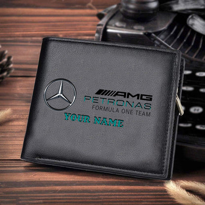 F1 Formula Brown And Black Leather Wallet