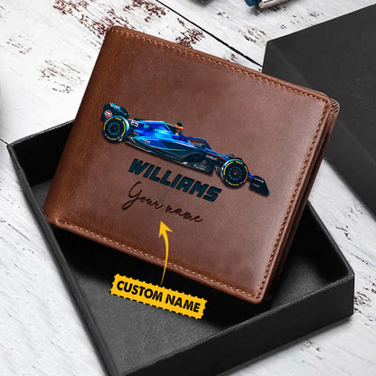 F1 Formula Brown And Black Leather Wallet