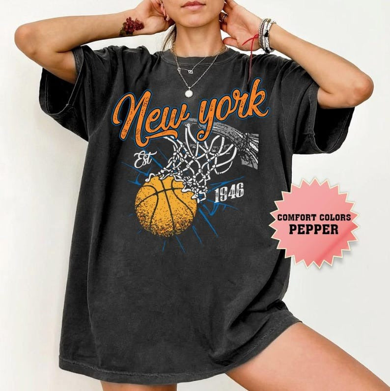 Retro Style Washed T-Shirt for Basketball Fans